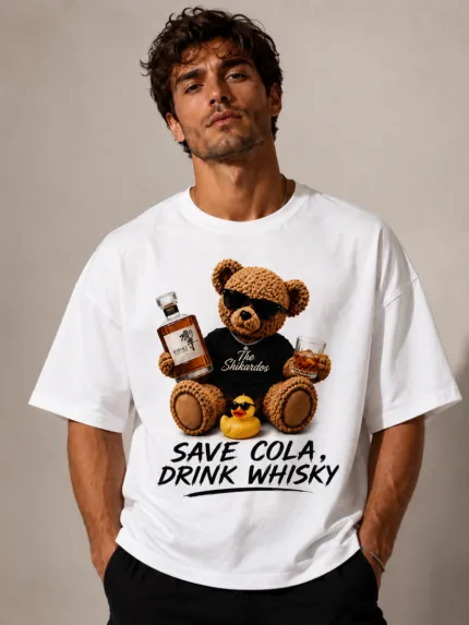 T-shirt Save Cola white oversized